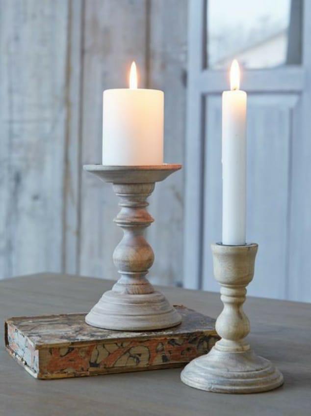 Wooden Candle Holders (S/2)