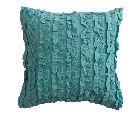 Ruffle Cushion Cover - Aqua
