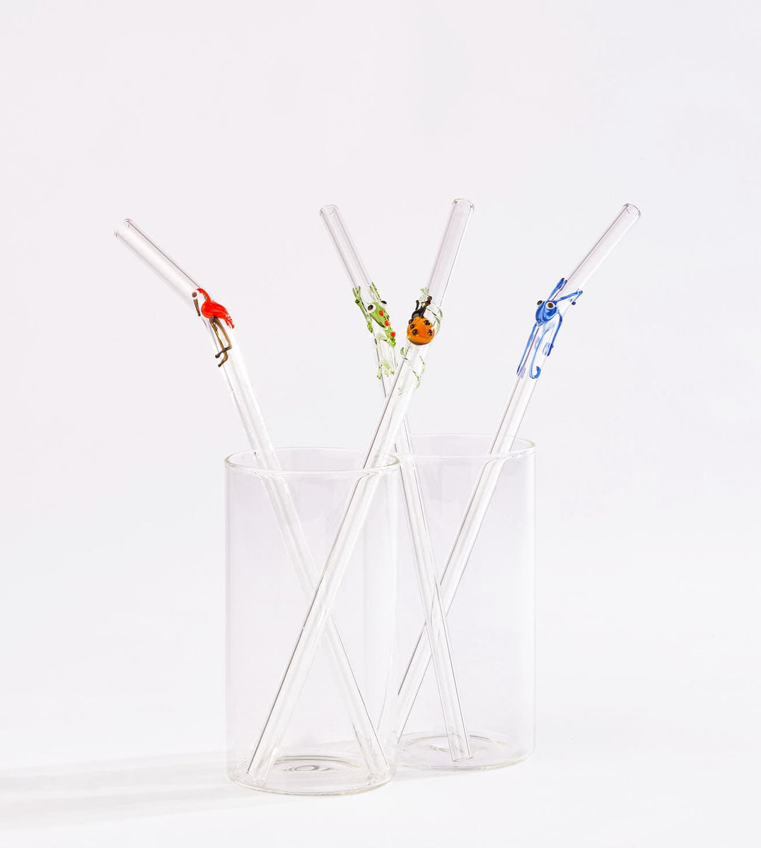 4 Pack of Frog Glass Straws Reusable Straws Glass Straw Glass Drinking Straw  Frog Straws Reusable Glass Straw Frog Gifts 