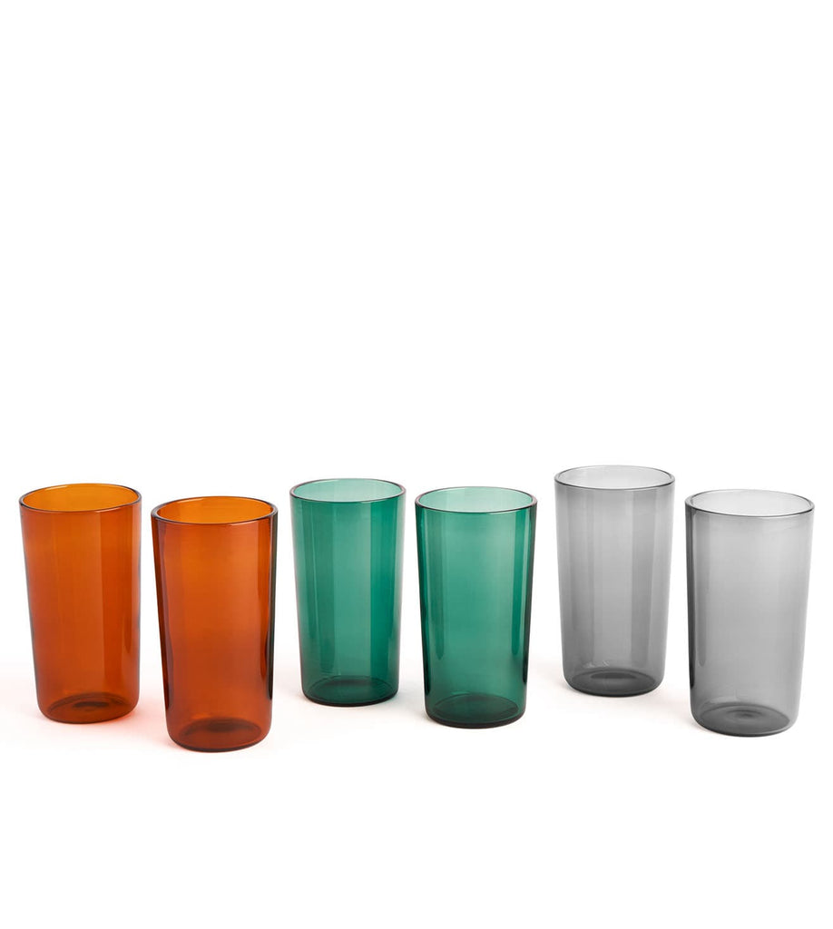 Juliette Glasses - Amber Teal Grey (Set of 6)