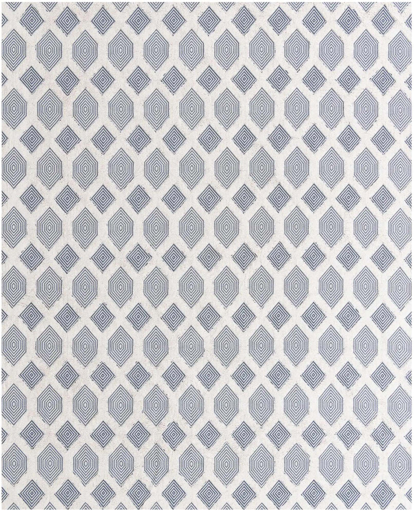 Blue Geometric Hand Tufted Rug