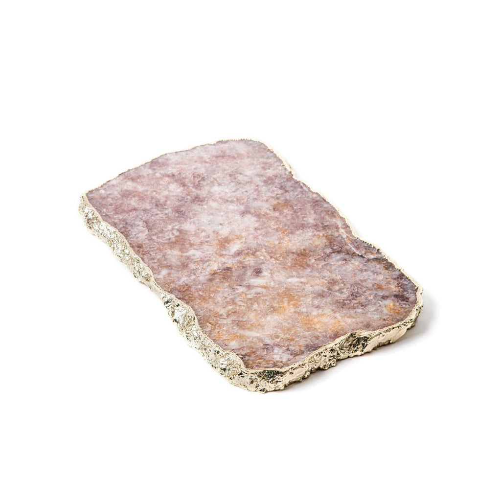 Golden Quartz Charcuterie Cheese Board with Gold Edges