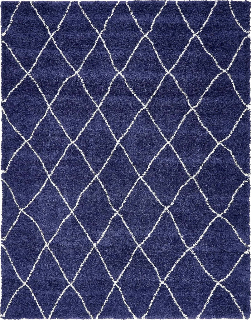 Blue Geometric Hand Tufted Rug