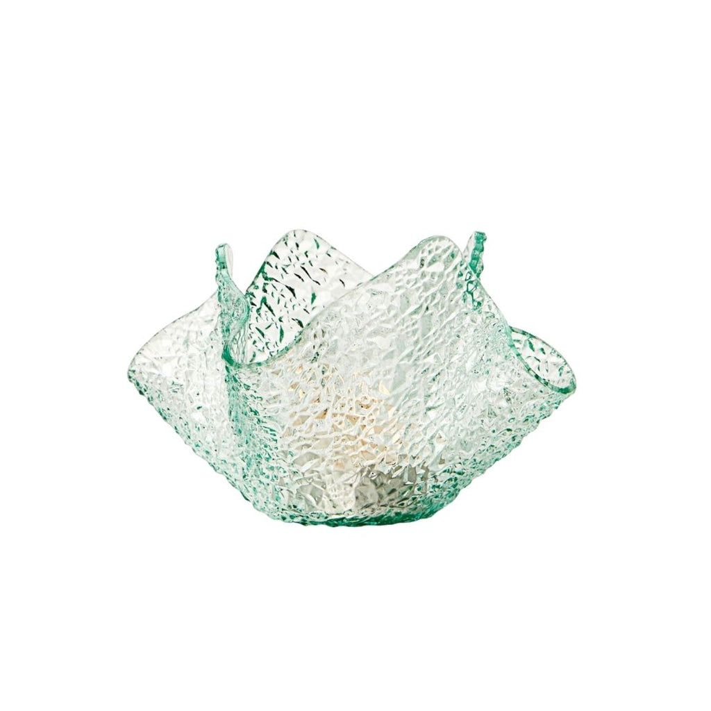 Crumpled Clear Glass Votive