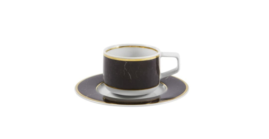 Set Of 4 Coffee Cup & Saucer Carrara