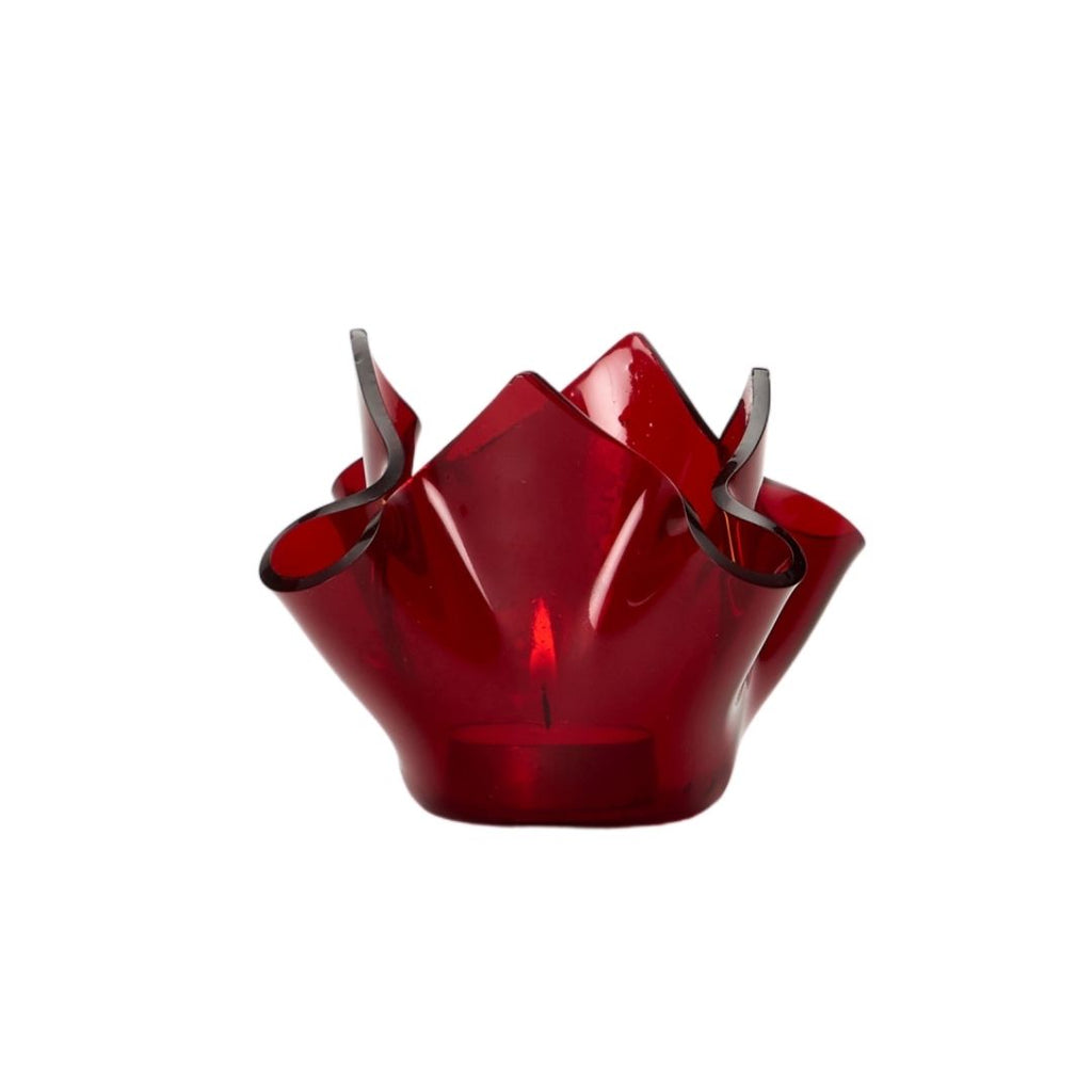 Crumpled Red Glass Votive