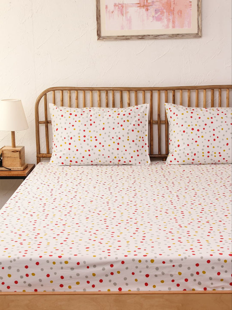 Nukt 100% Cotton  Single Bedsheet - Red