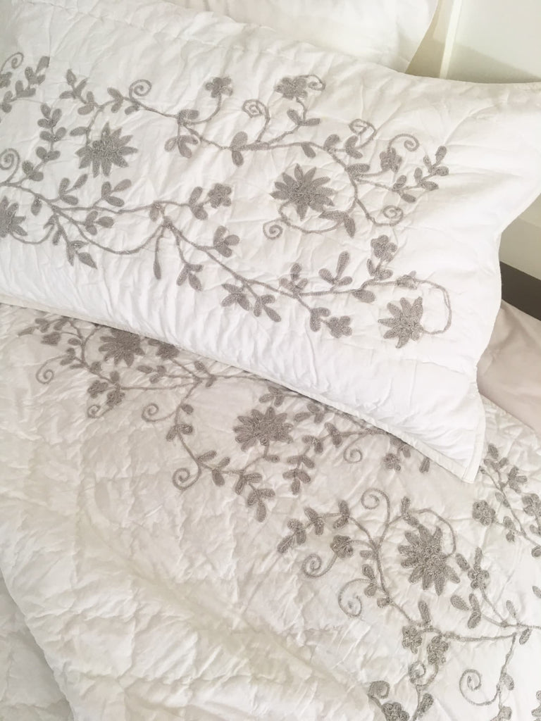 Misha Floral - Crushed Grey