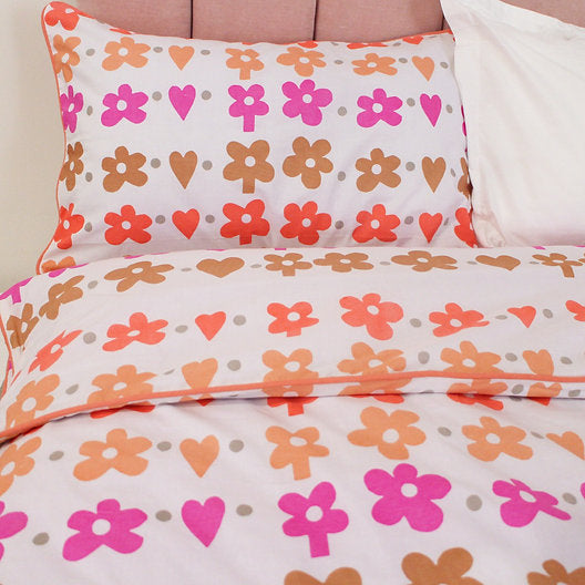 Neon Floral Print Duvet Cover Set