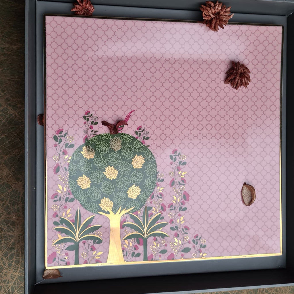 Gift Set – Pichwai Square Platter Big