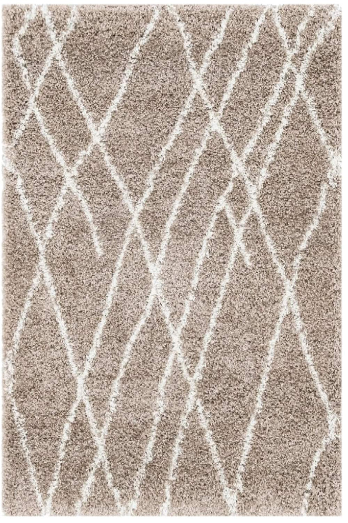 Brown Geometric Hand Tufted Rug