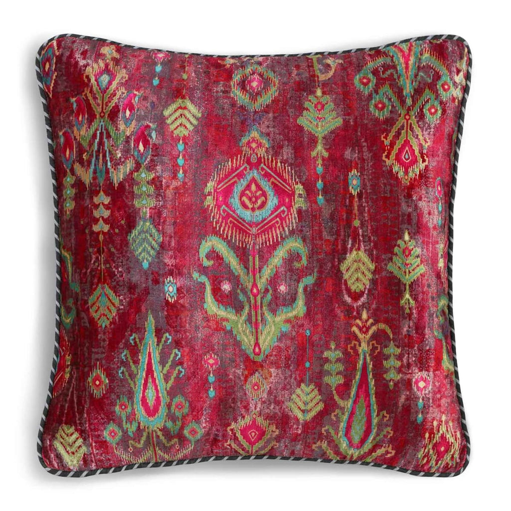 Bukhara Ikat Cushion Cover - Ruby