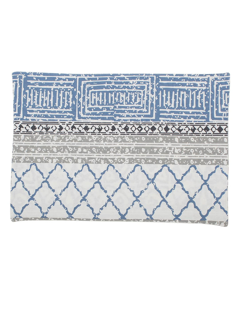 Nikrinta Cotton Set Of 2 Placemat-Blue