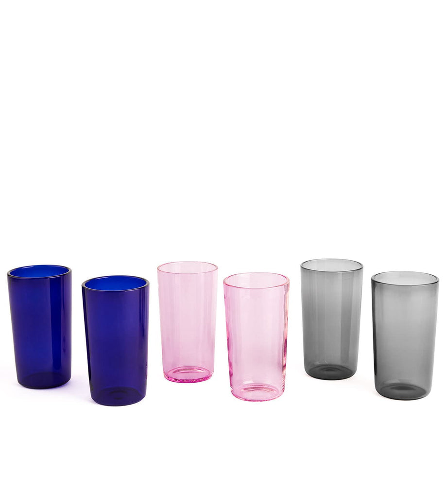 Juliette Glasses - Pink Blue Grey (Set of 6)