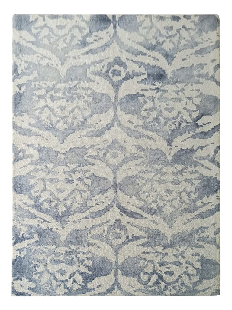 Ivory Blue Suzani Hand Tufted Rug
