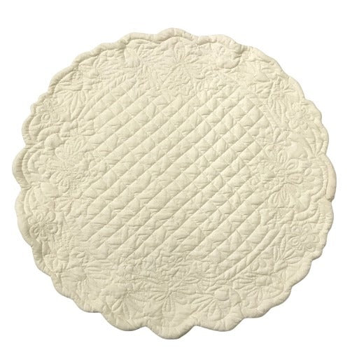 Victorian Round Placemats (Set of 4) - Ivory