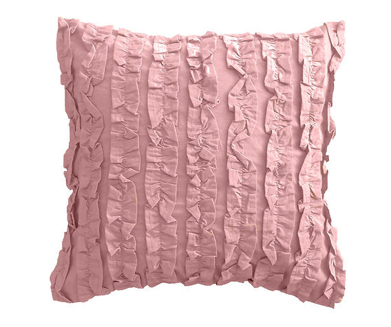 Pink sales ruffle pillow