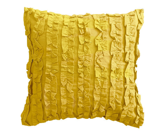 Ruffle Cushion Cover - Yellow