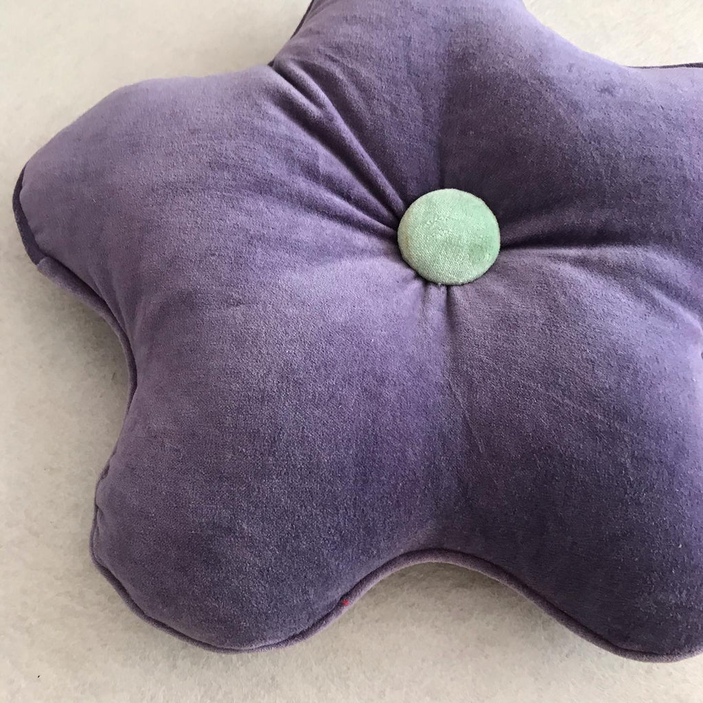 Flower Filled Velvet Pillow - Violet