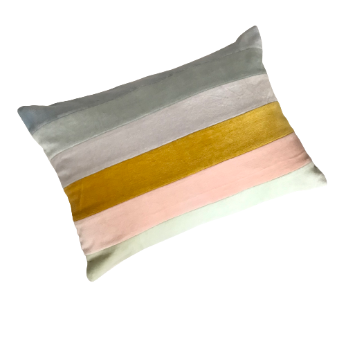 Pastel Rainbow Velvet Pillow