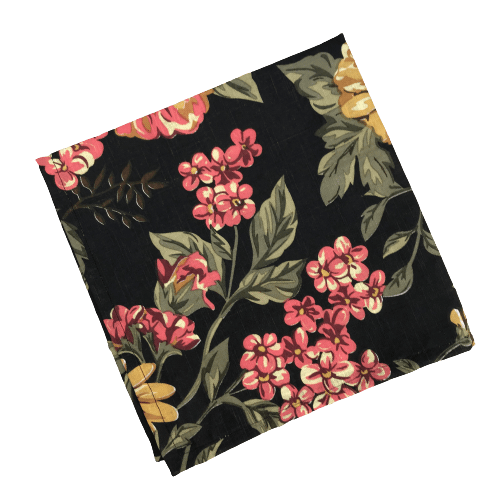 Black Floral Napkin (Set of 4)