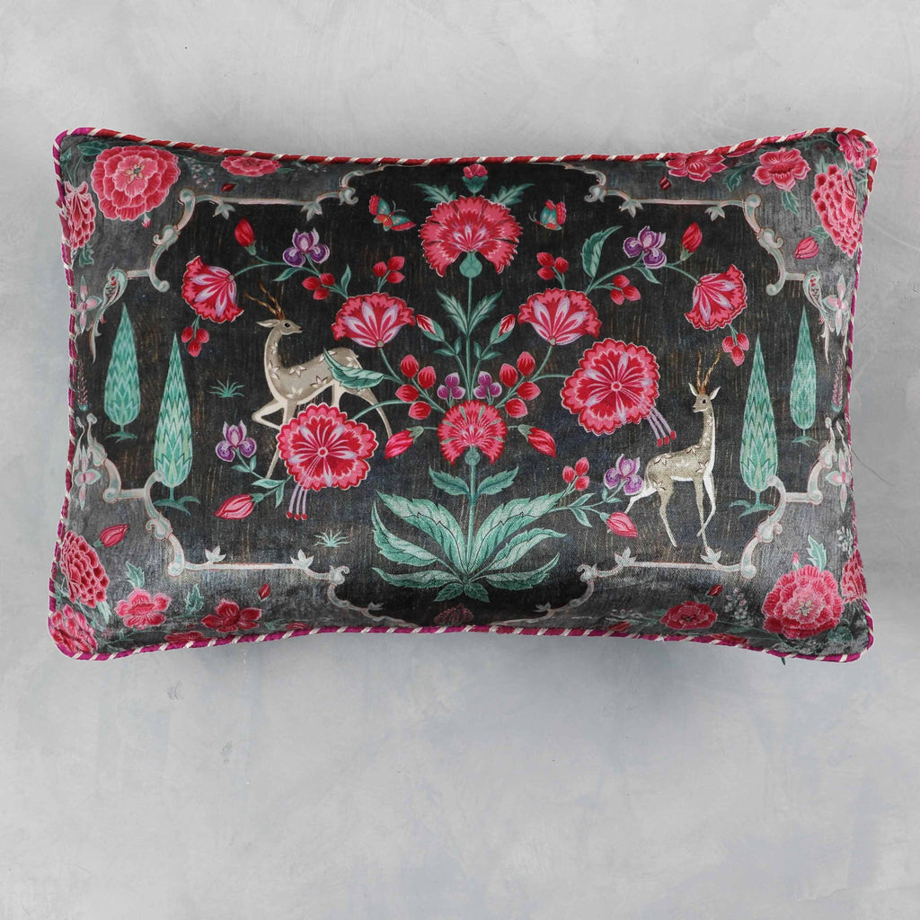 Gulzar Cushion Cover - Charcoal Slim