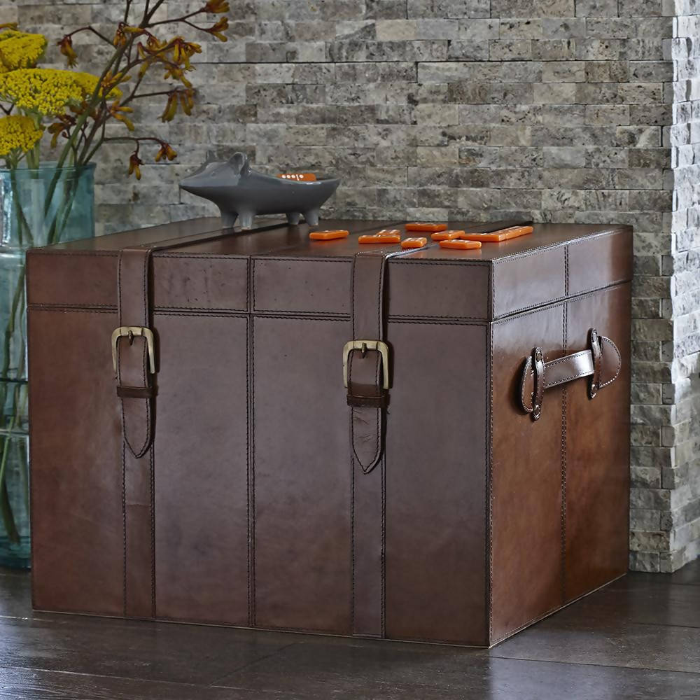 Leather Storage Trunk