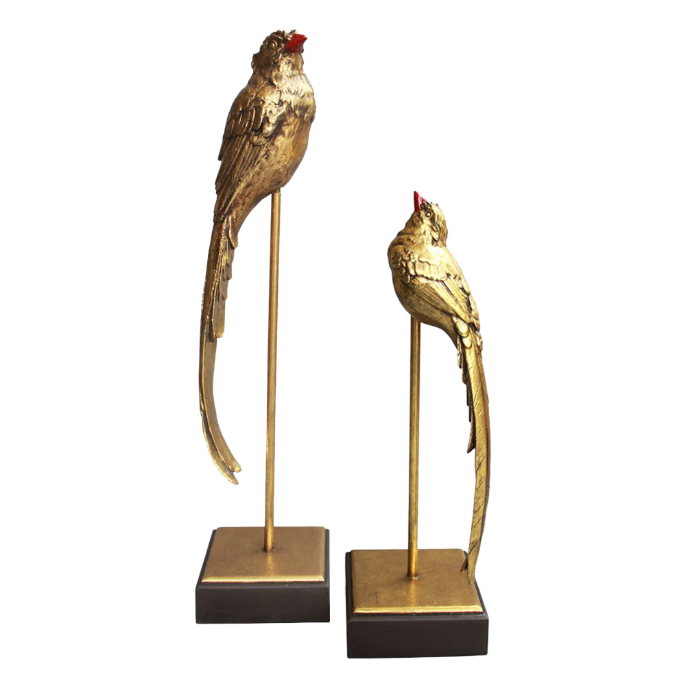 Gold Perched Birds (Set Of 2)