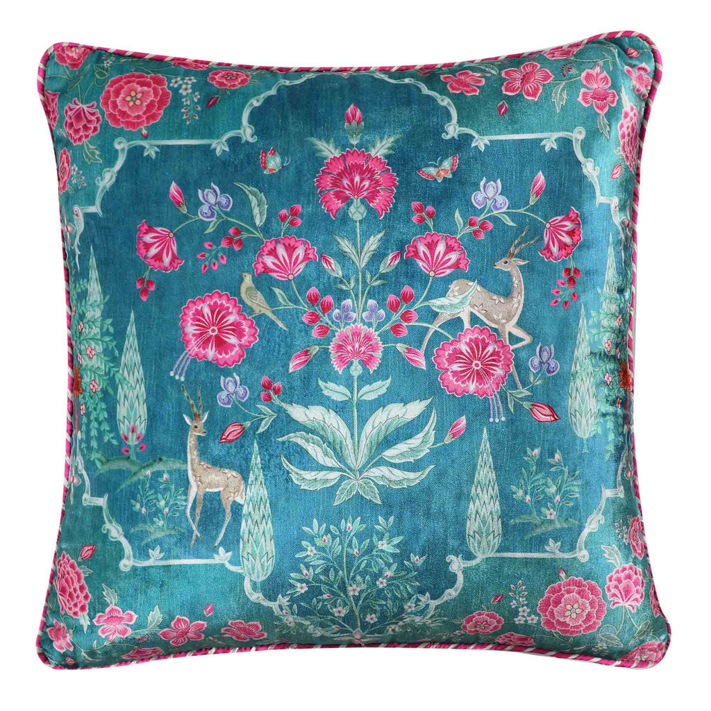 Gulzar Cushion Cover - Aqua