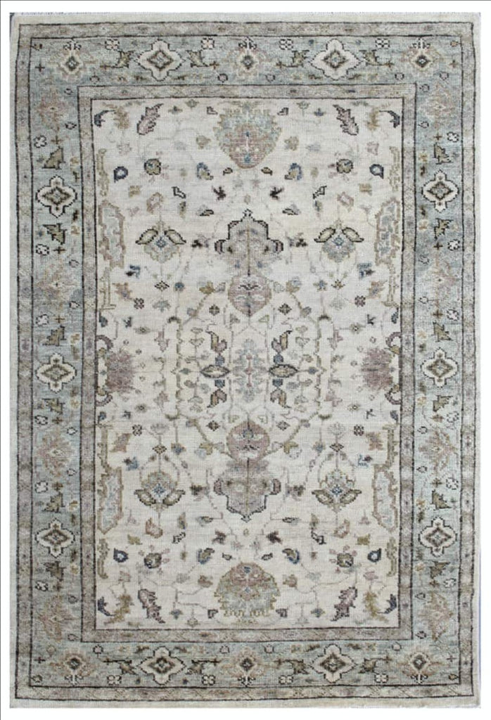 Classic Beige and Classic Green Wool Rug