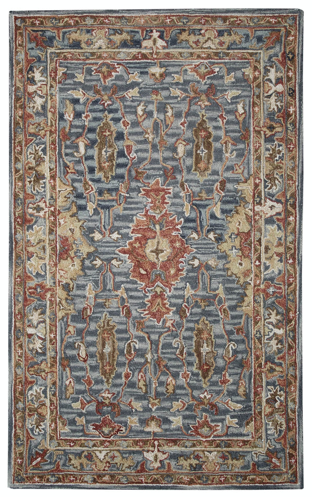 Ornate Grey Wool Rug