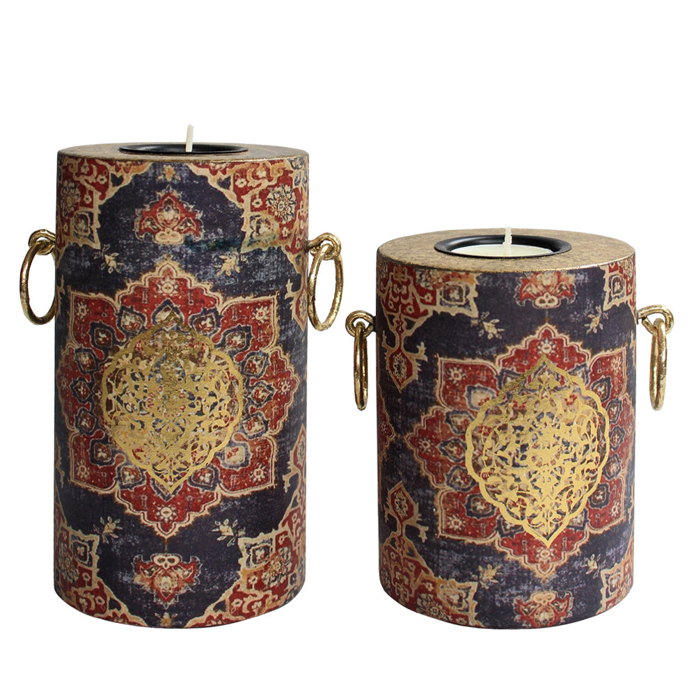 Blue Harbour Blue Collection Pillar Candle Holders (Set Of 2)