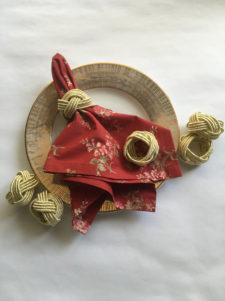 Rope Knot Napkin Rings - Buttercup Yellow (Set Of 6)