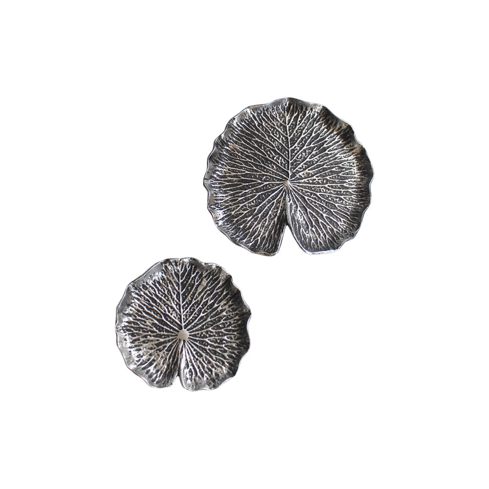 Silver Lotus Leaf Wall Scone (Set Of 2)