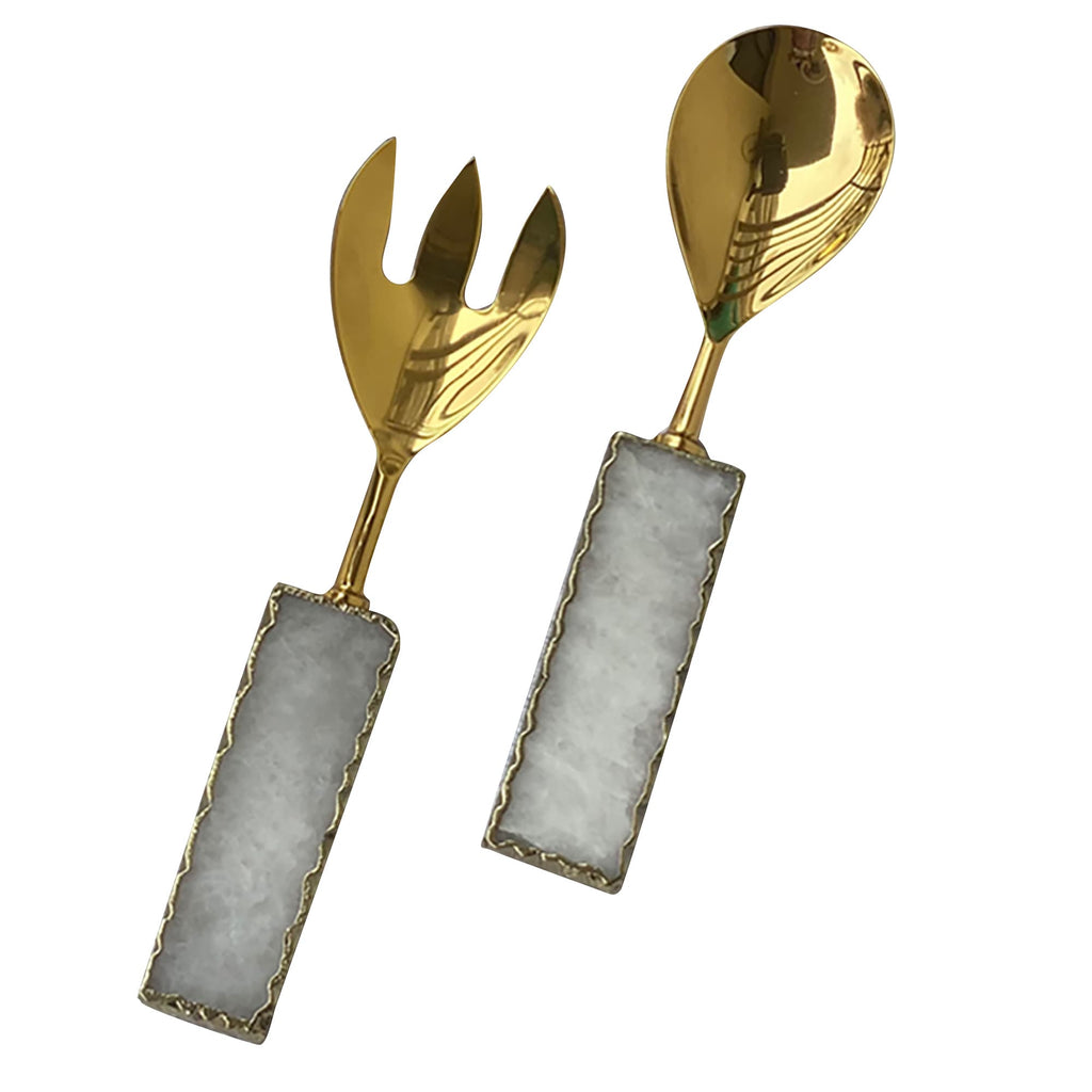 Agate Salad Server White