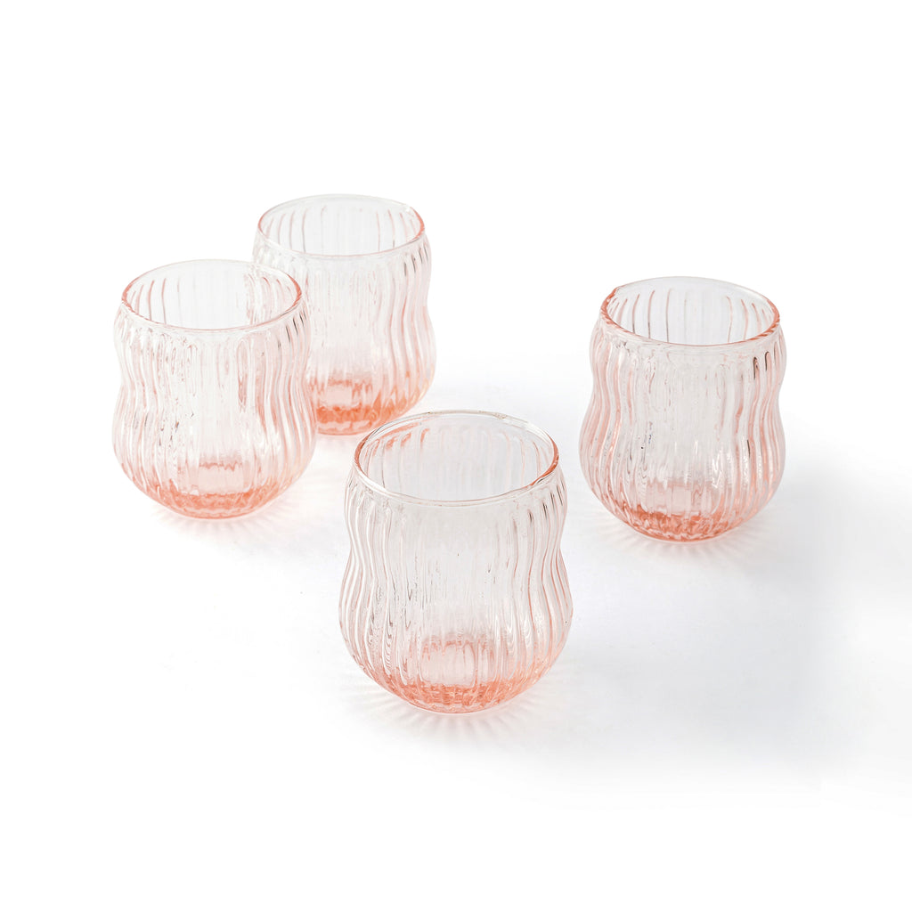 Roseate Drinking Glasses Pink 4 Pc Set