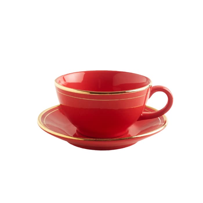 Teacup & Saucer - Margaret Red