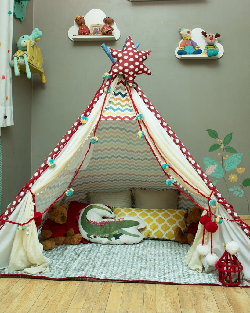 Polkas And Chevron Tent House