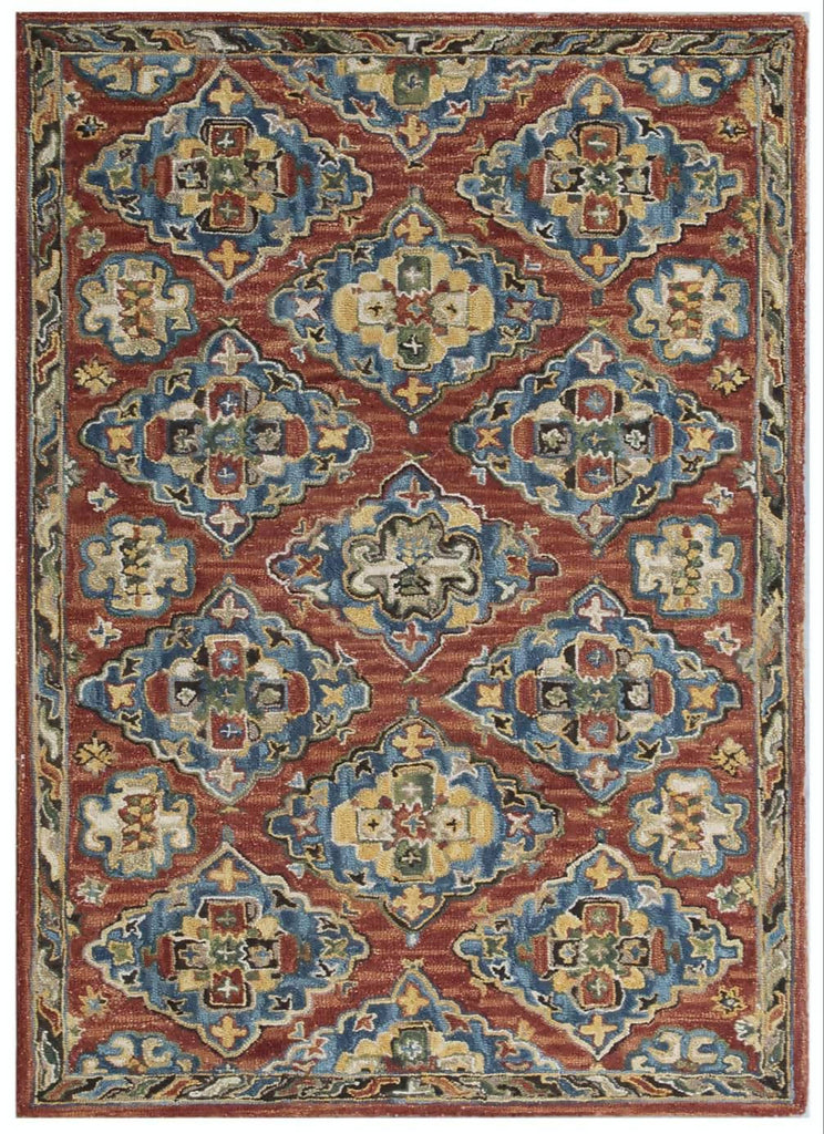 Ornate Rust Wool Rug
