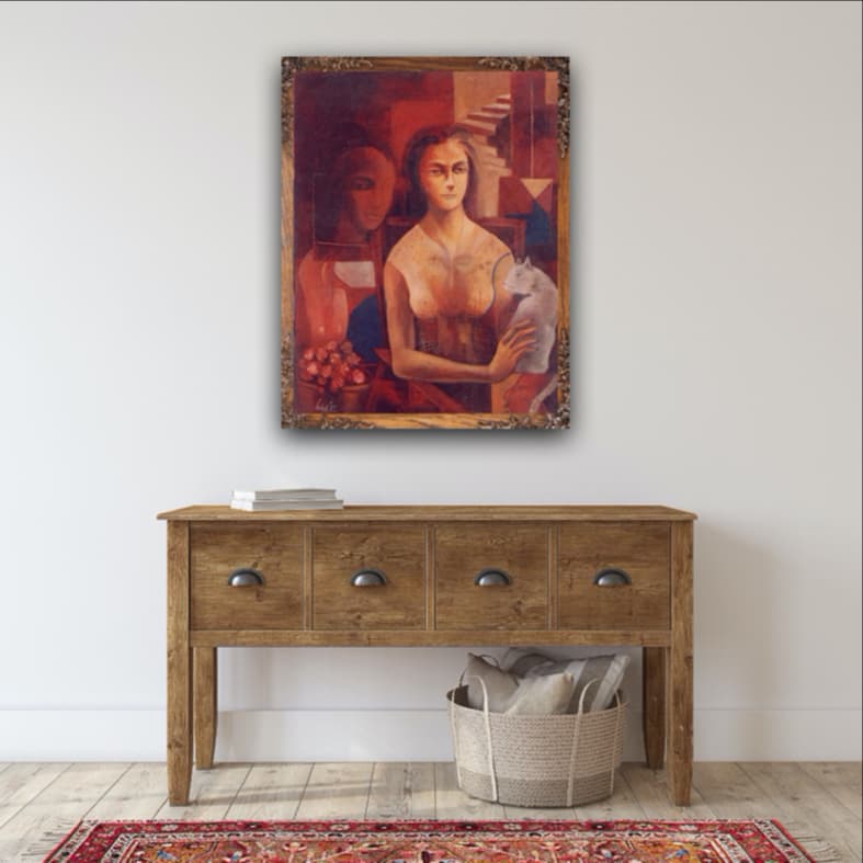 Woman and Cat by Manoj Aggarwal