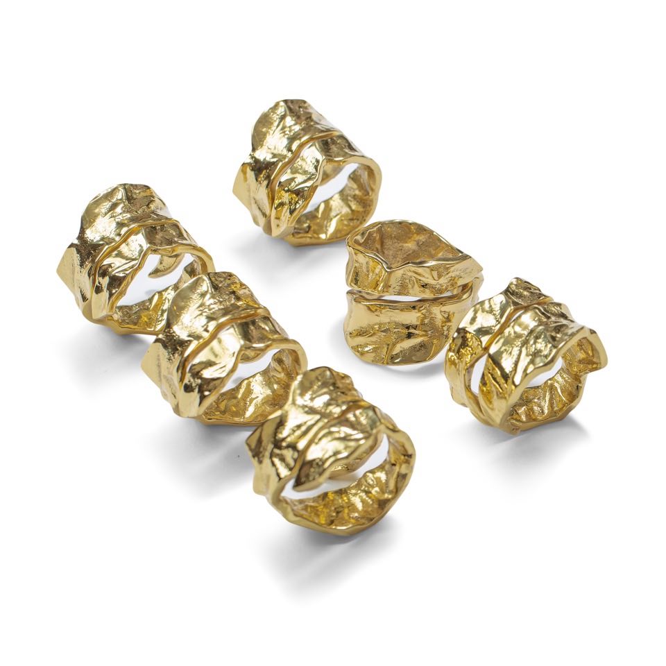 Adva Gold Napkin Rings (Set of 6)