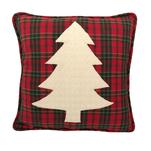 Christmas Tree Plaid Cushion Cover