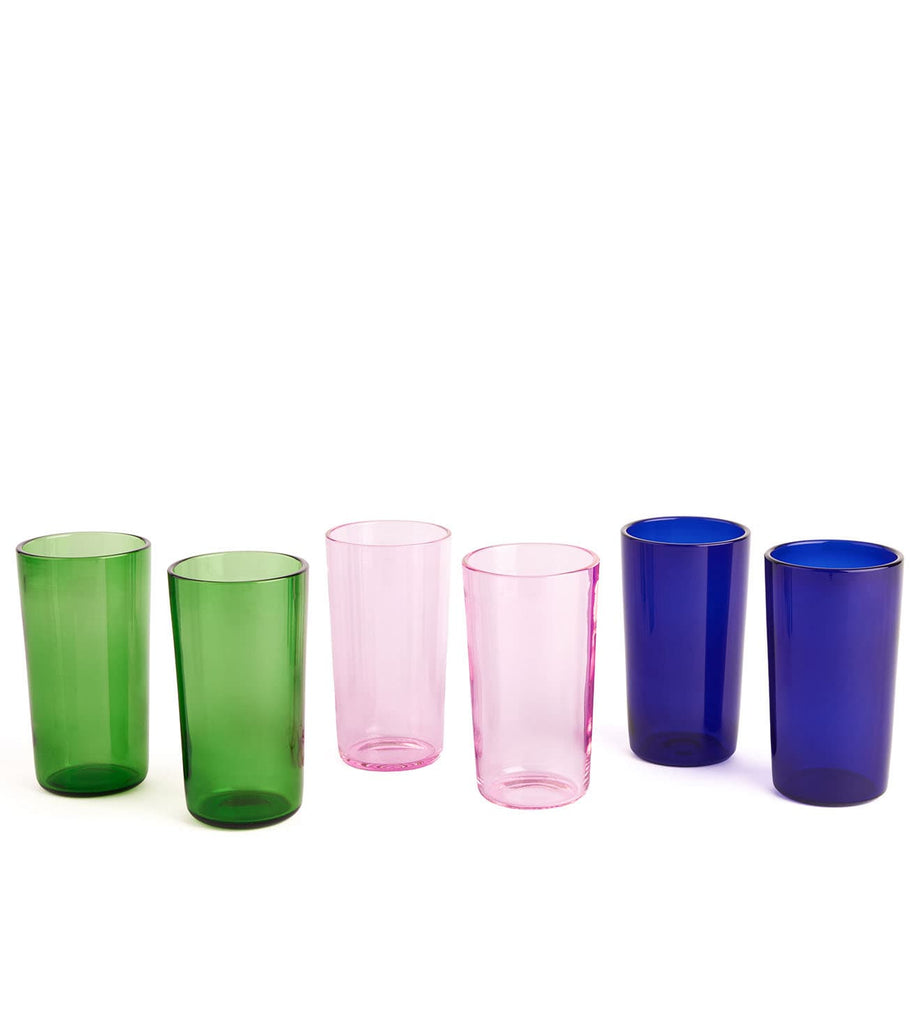 Juliette Glasses - Green Blue Pink (Set of 6)
