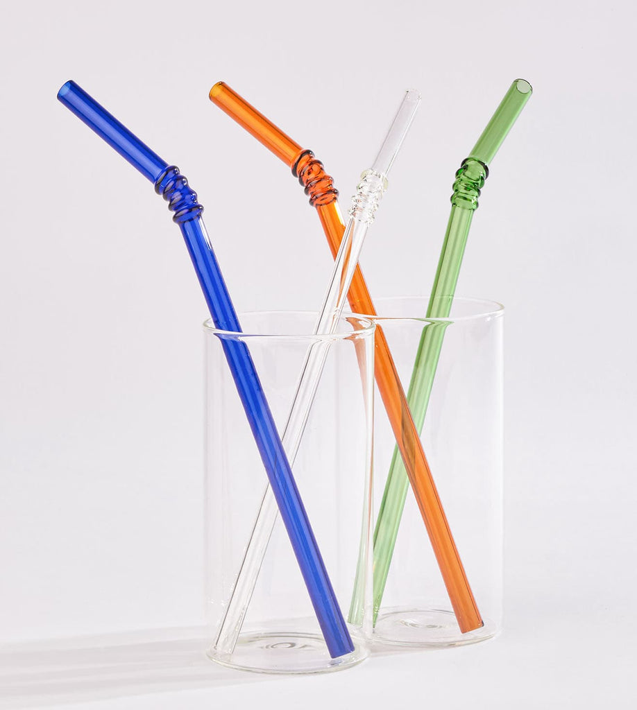 Glass Straws Colored (Clear, Amber, Blue, Green)