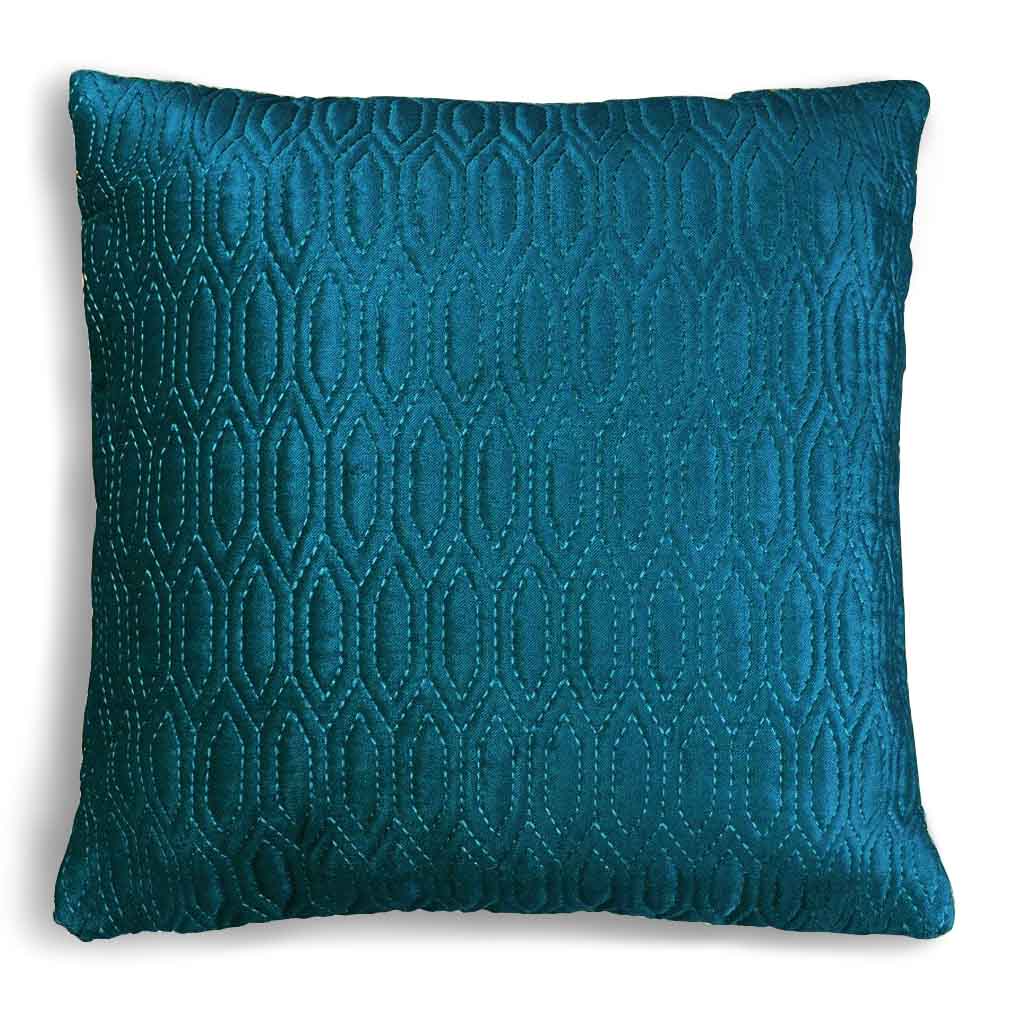 Jaal Embroidered Cushion Cover - Ocean Blue