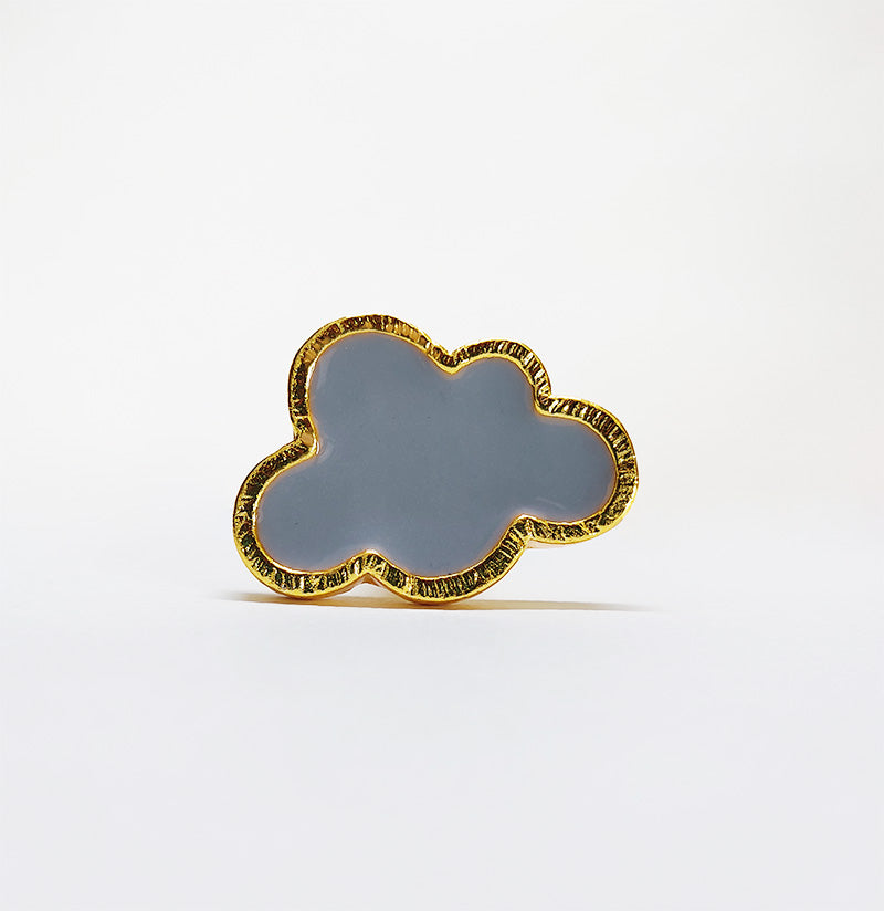 Grey Cloud Brass Knob