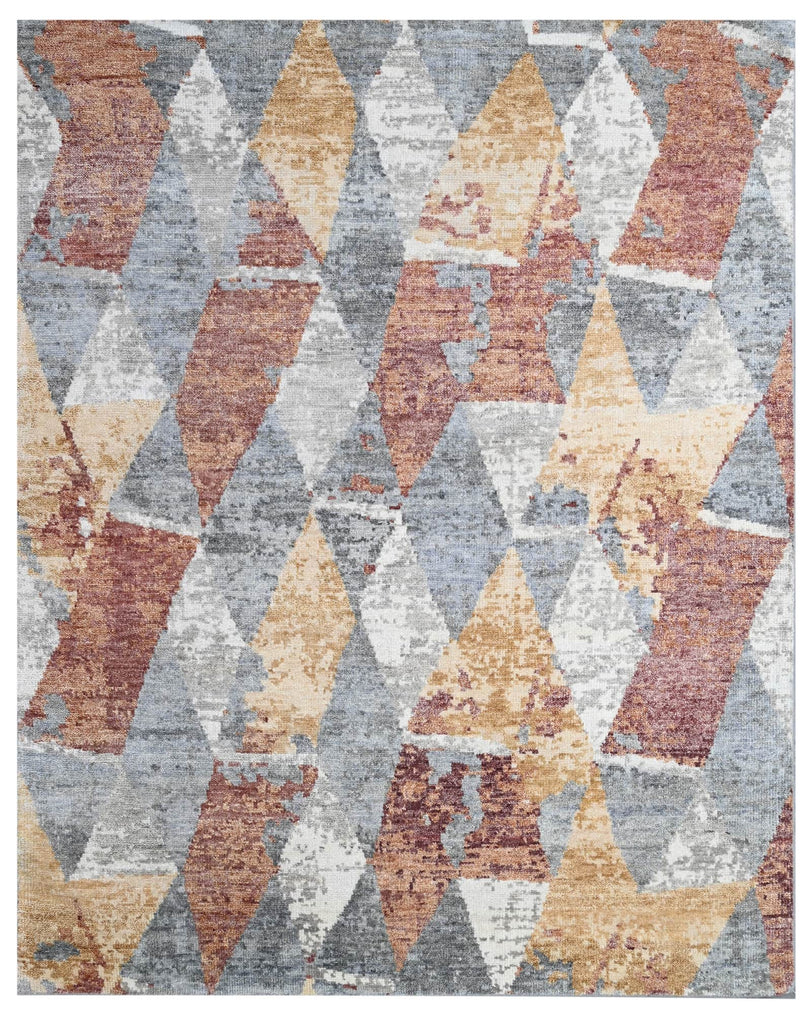 Grey & Rust Handknotted Persian Rug