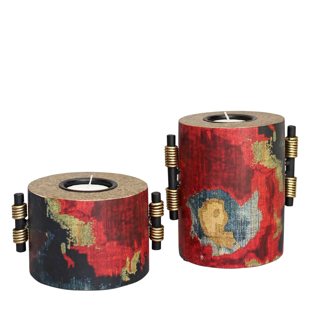Gulal Pillar Candle Holders (Set Of 2)