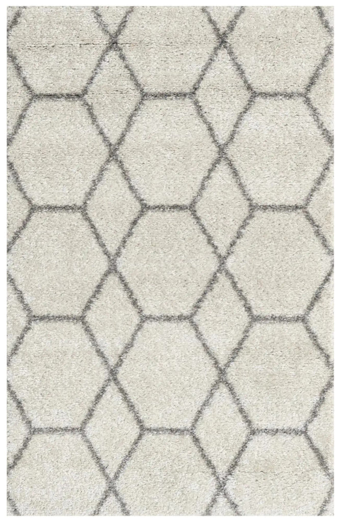 Ivory Geometric Hand Tufted Rug