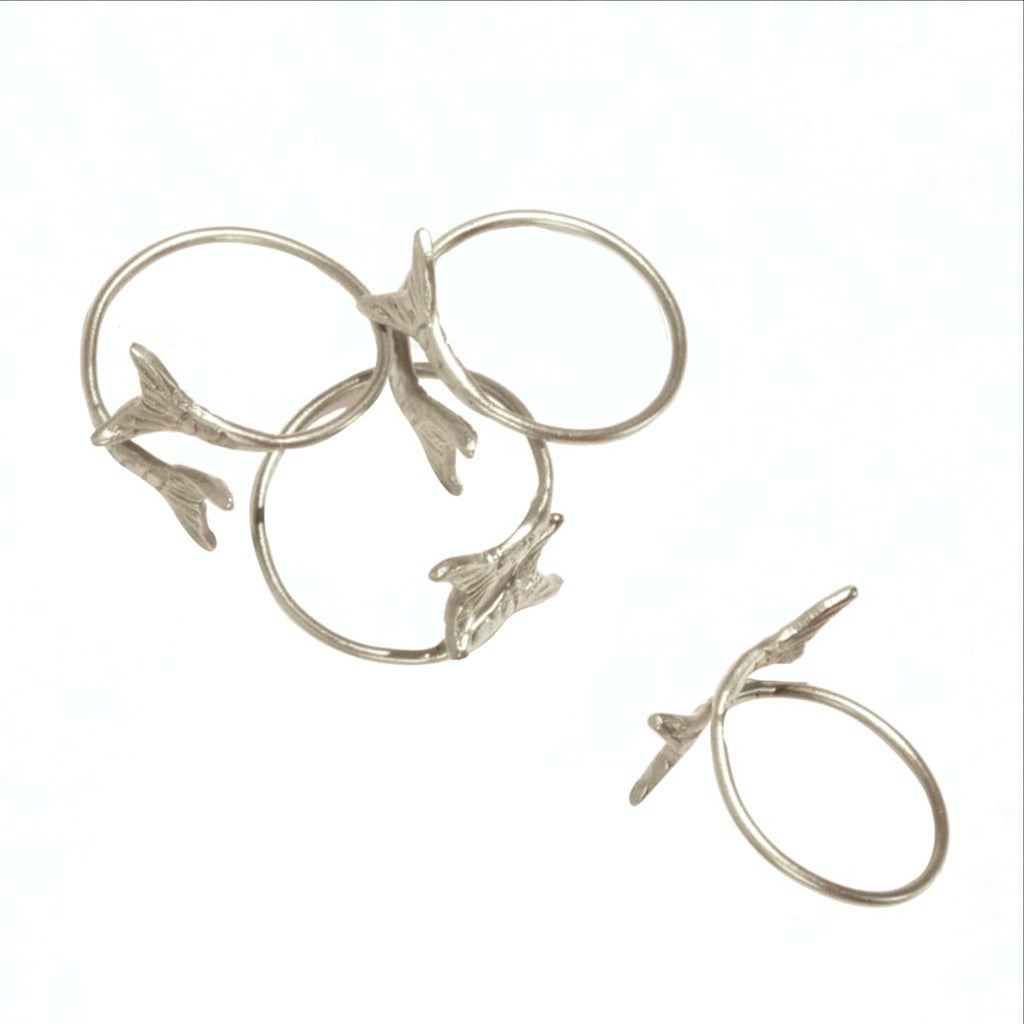 Mermaid Napkin Rings Silver-Set Of 4